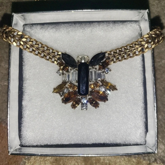 J.Crew Multi Gemstone Crystals Chunky Chain Necklace - Picture 3 of 4